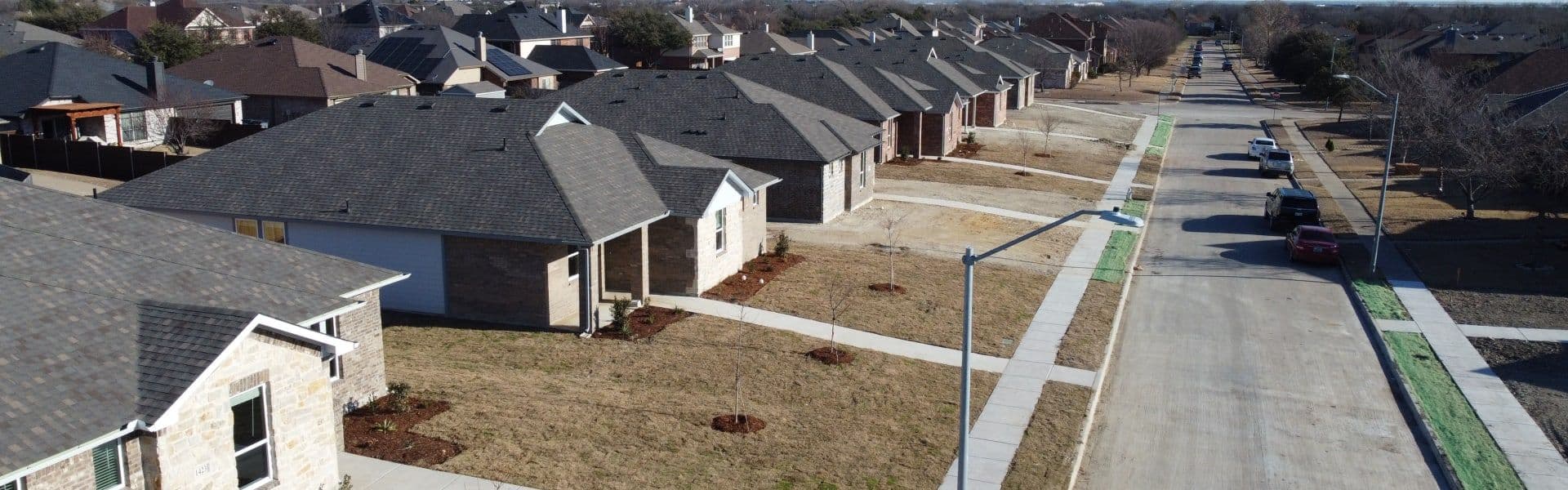 Aerial view of construction project